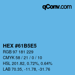 Color code: HEX #61B5E5 | qconv.com