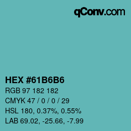 Color code: HEX #61B6B6 | qconv.com