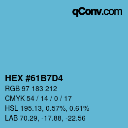 カラーコード: HEX #61B7D4 | qconv.com