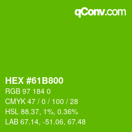 Color code: HEX #61B800 | qconv.com