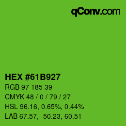 Color code: HEX #61B927 | qconv.com