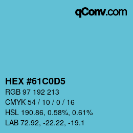 カラーコード: HEX #61C0D5 | qconv.com