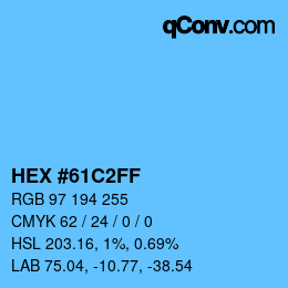 Color code: HEX #61C2FF | qconv.com