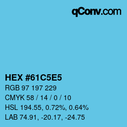 Color code: HEX #61C5E5 | qconv.com