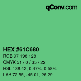 Color code: HEX #61C680 | qconv.com