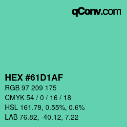 颜色代码: HEX #61D1AF | qconv.com