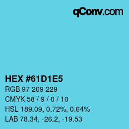 Color code: HEX #61D1E5 | qconv.com