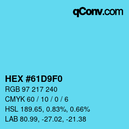 Color code: HEX #61D9F0 | qconv.com