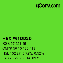 颜色代码: HEX #61DD2D | qconv.com