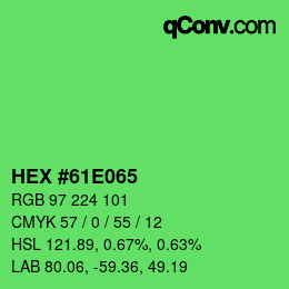 Color code: HEX #61E065 | qconv.com