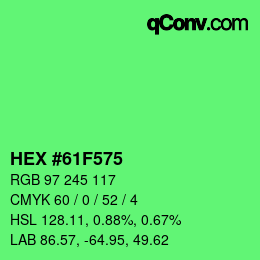 カラーコード: HEX #61F575 | qconv.com