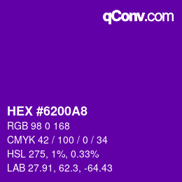カラーコード: HEX #6200A8 | qconv.com