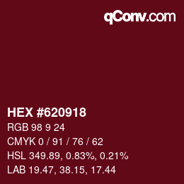 Color code: HEX #620918 | qconv.com