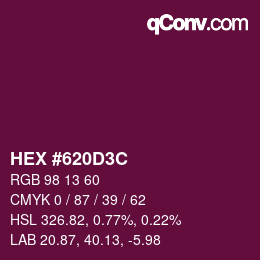 Color code: HEX #620D3C | qconv.com