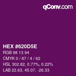 Color code: HEX #620D5E | qconv.com