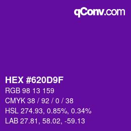 Color code: HEX #620D9F | qconv.com