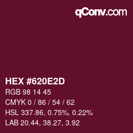 Color code: HEX #620E2D | qconv.com