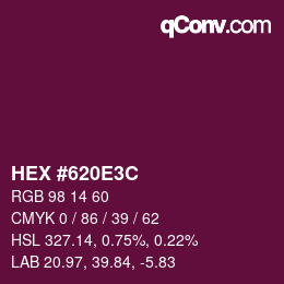 Color code: HEX #620E3C | qconv.com