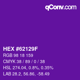 Color code: HEX #62129F | qconv.com