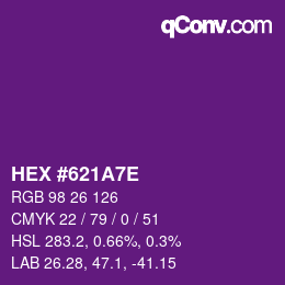 Color code: HEX #621A7E | qconv.com