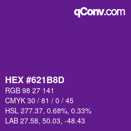 Color code: HEX #621B8D | qconv.com