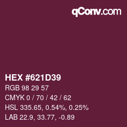 Color code: HEX #621D39 | qconv.com