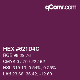 Color code: HEX #621D4C | qconv.com