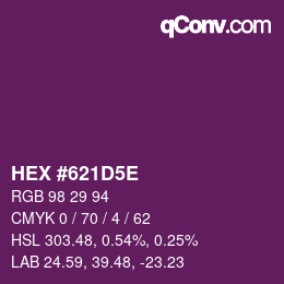 Color code: HEX #621D5E | qconv.com