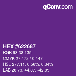 Código de color: HEX #622687 | qconv.com