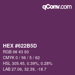 カラーコード: HEX #622B5D | qconv.com