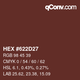 颜色代码: HEX #622D27 | qconv.com