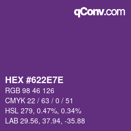 Color code: HEX #622E7E | qconv.com