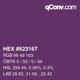 Color code: HEX #623167 | qconv.com
