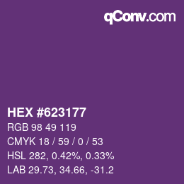Color code: HEX #623177 | qconv.com