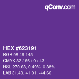 Color code: HEX #623191 | qconv.com