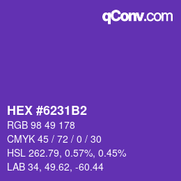 Color code: HEX #6231B2 | qconv.com