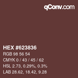 Color code: HEX #623836 | qconv.com