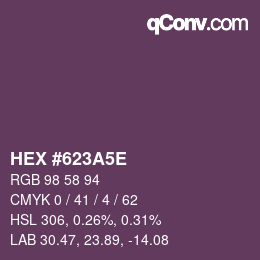 Color code: HEX #623A5E | qconv.com