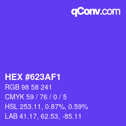 Color code: HEX #623AF1 | qconv.com