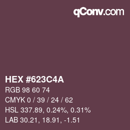 颜色代码: HEX #623C4A | qconv.com