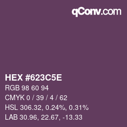 Color code: HEX #623C5E | qconv.com