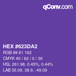カラーコード: HEX #623DA2 | qconv.com
