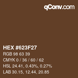 カラーコード: HEX #623F27 | qconv.com
