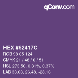 Farbcode: HEX #62417C | qconv.com