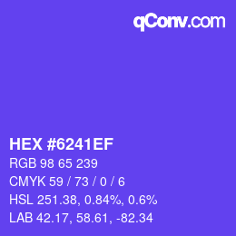 Color code: HEX #6241EF | qconv.com