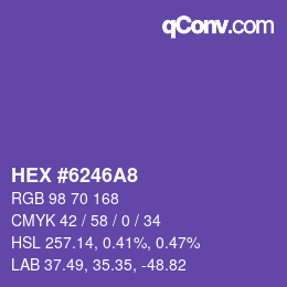 Color code: HEX #6246A8 | qconv.com
