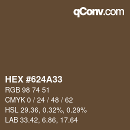 Color code: HEX #624A33 | qconv.com