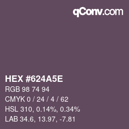 Color code: HEX #624A5E | qconv.com