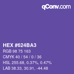 カラーコード: HEX #624BA3 | qconv.com