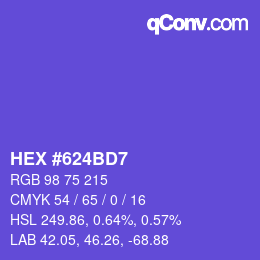 カラーコード: HEX #624BD7 | qconv.com